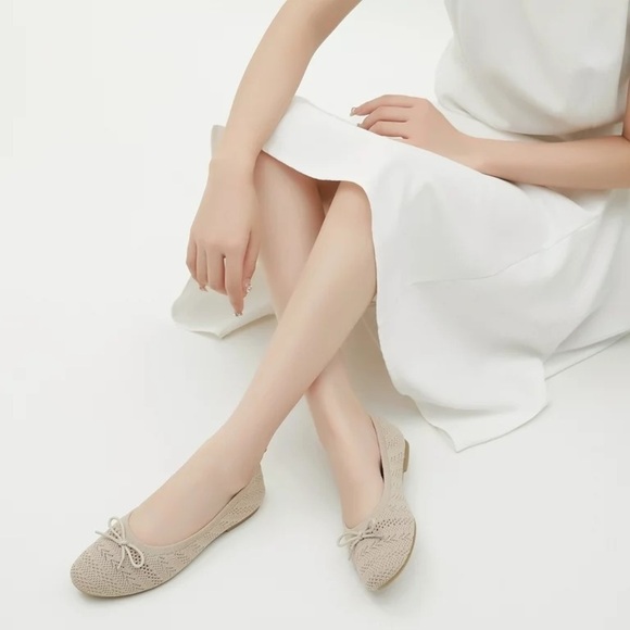 Women’s Ballet Flats Knit Mesh Flats - Picture 4 of 10